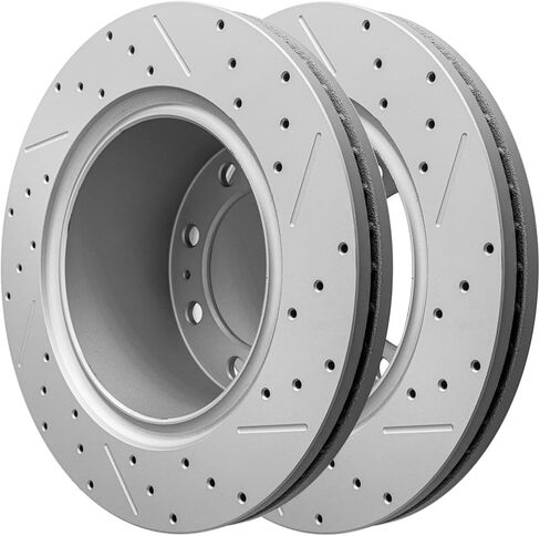 Disc Brake Rotor Rear Drilled and Slotted Vented Rotors Replacement for Ram 2500/3500 2011 2012 2013 2014 2015 2016 2017 2018, for Ram 1500 2012 with 8 Lug Wheels in Kuwait