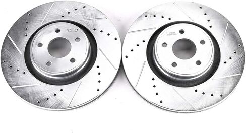 Power Stop AR85176XPR Front Evolution Performance Drilled, Slotted & Plated Brake Rotor Pair For Ford Focus 2014-2018, Lincoln MKC 2015-2019 [Model Specific] in Saudi Arabia