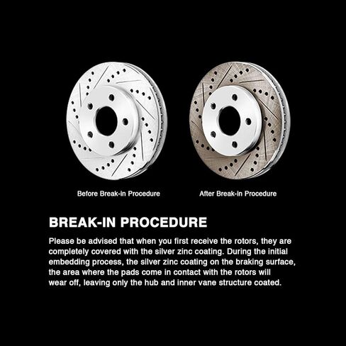 Power Sport For 2009-2015 Toyota Venza PowerSport Front Rear Silver Zinc Cross Drilled Slotted Brake Rotors in Saudi Arabia