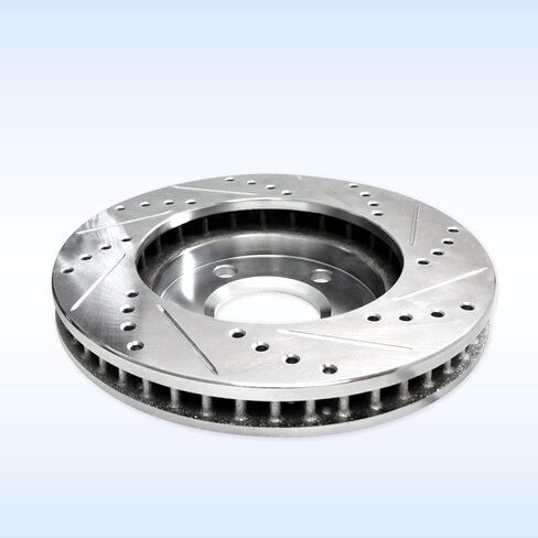 Power Sport For 2009-2015 Toyota Venza PowerSport Front Rear Silver Zinc Cross Drilled Slotted Brake Rotors in Saudi Arabia