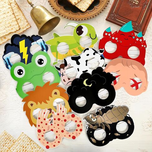 Melisheer 20 PCS Passover Paper Eyeglasses, Passover Decorations Ten Plagues Props Set, Pesach Decorations Jewish Holiday Party Favors for Pesach Seder Supplies Costume Dress up Accessories in Kuwait