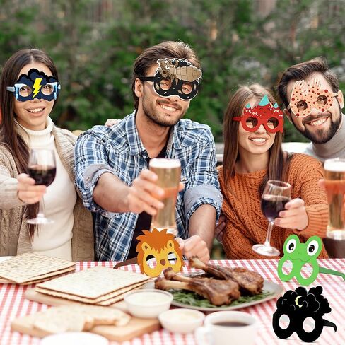 Melisheer 20 PCS Passover Paper Eyeglasses, Passover Decorations Ten Plagues Props Set, Pesach Decorations Jewish Holiday Party Favors for Pesach Seder Supplies Costume Dress up Accessories in Kuwait