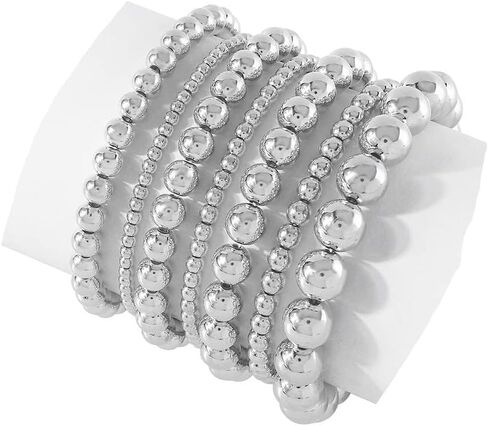 Sither 7 pcs Beads Bracelets Set for Women Boho Beads Bracelets Pack Dainty Vintage Bracelets Jewelry for Halloween Party Christmas Gift in Kuwait