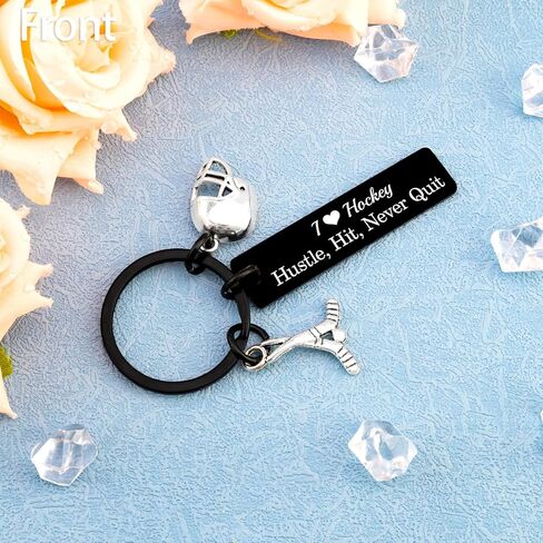 Hockey Gifts for Boys 8-12 Cool Hockey Gifts for Players Men Keychain Accessories Team Players Coach Birthday Christmas Stocking Stuffers, Double-sided Printing, 1 Piece in Kuwait