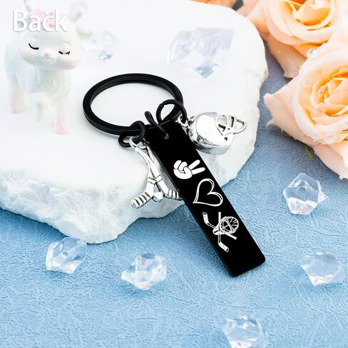 Hockey Gifts for Boys 8-12 Cool Hockey Gifts for Players Men Keychain Accessories Team Players Coach Birthday Christmas Stocking Stuffers, Double-sided Printing, 1 Piece in Kuwait