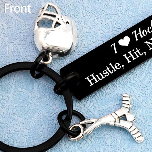Hockey Gifts for Boys 8-12 Cool Hockey Gifts for Players Men Keychain Accessories Team Players Coach Birthday Christmas Stocking Stuffers, Double-sided Printing, 1 Piece in Kuwait