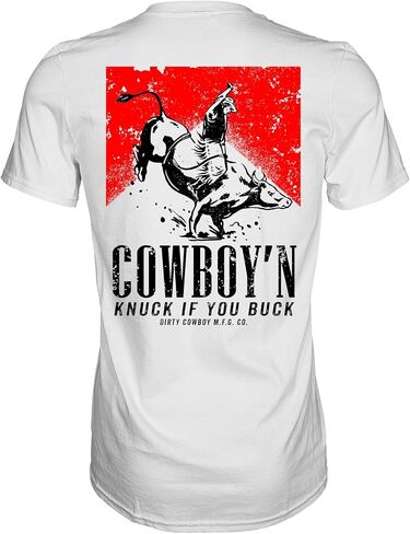 تي شيرت رجالي بأكمام قصيرة برسوم جرافيك من Combat Iron - تي شيرت Cowboy'N Knuck If You Buck in Saudi Arabia