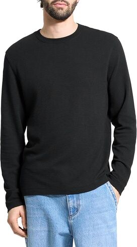 Theory Men's Delroy Tee Long Sleeve in Studio Jacquard in Saudi Arabia