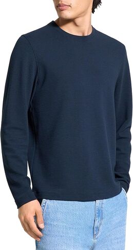 Theory Men's Delroy Tee Long Sleeve in Studio Jacquard in Saudi Arabia