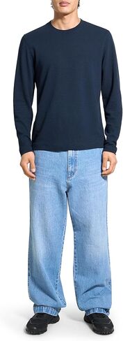 Theory Men's Delroy Tee Long Sleeve in Studio Jacquard in Saudi Arabia
