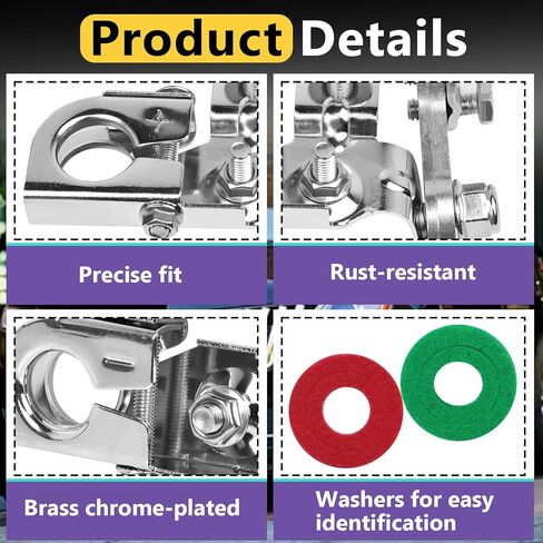 موصل طرفي للبطارية إيجابي وسالب متوافق مع Ford Edge 2011-2014، Ford F-150 2011-2017، Lincoln MKX 2011-2015، مشابك طرفية البطارية تحل محل BT4Z14450AA AL3Z14300A 926-879 926-882 in Kuwait