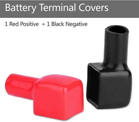 Battery Terminal Covers, OEM 192681 192682 Positive and Negative Battery Terminal Protectors, PVC Battery Service Hole Cover Car for Car Motorcycle Truck, Red and Black in Kuwait