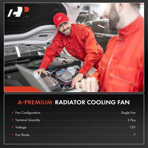A-Premium Engine Radiator Cooling Fan Assembly Compatible with Select Mazda Models - 3, 3 Sport, 2010 2011 2012 2013 - Replace# LF8B15025C, LF8B15025H in Saudi Arabia