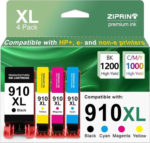 ZIPRINT 910XL Ink Cartridges Replacement for HP 910 910XL Ink Cartridges Combo Pack Compatible with HP OfficeJet 8015e 8025e 8028e 8010 8025 8020 8020e 8035 8028 8015 8022 in Kuwait