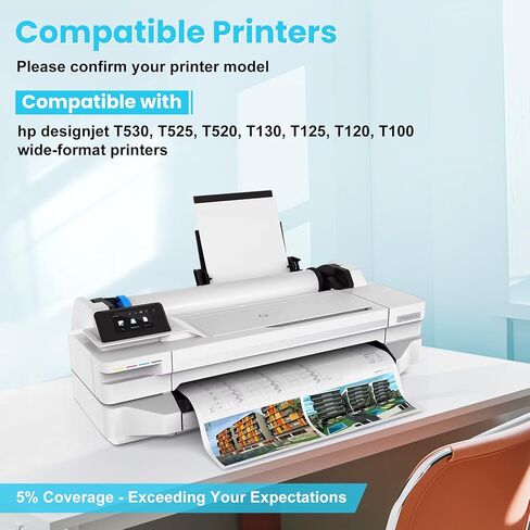رأس طباعة 711، رأس طباعة C1Q10A DesignJet، متوافق مع طابعات HP DesignJet T530 T525 T520 T130 T125 T120 T100 كبيرة الحجم، ومطبوعات واضحة ومتانة طويلة الأمد (عبوة واحدة) in Kuwait