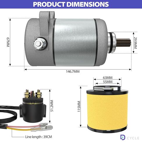 محرك تشغيل ريكون 250 + مرحل الملف اللولبي + مجموعة فلتر الهواء لهوندا ريكون 250 97-01 TRX250TE TRX250TM 02-04 TRX250EX 01-08 TRX250X 09-20، 31200-HM8-003 31200-HM8-A41 18336، 1997 98 99 2000 01 02 03 04 in Kuwait