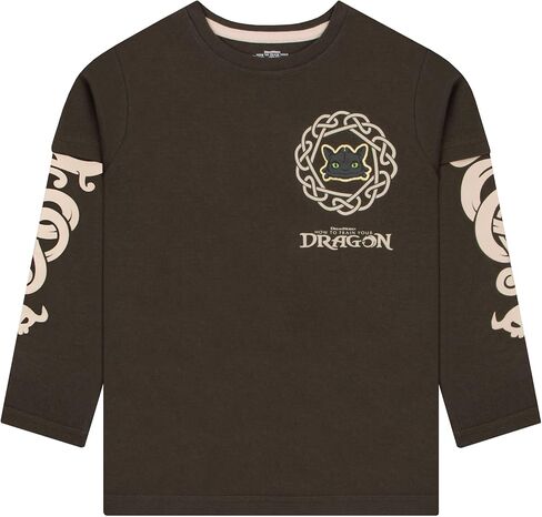 قميص التنين الخاص بك، قميص للأولاد بلا أسنان، قميص قطني طويل الأكمام للأطفال، تي شيرت التنين in Kuwait
