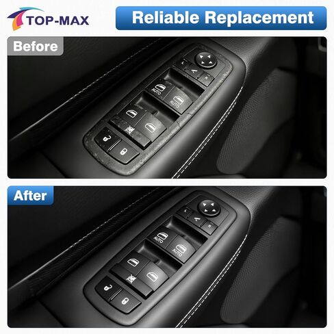 TOP-MAX مفتاح طاقة رئيسي للنافذة جانب السائق 3+9 دبوس لـ 2013-2015 Ram 1500 2500 2015 Ram 3500 2012-2015 Dodge Grand Caravan 2012-2015 Chrysler Town & Country يستبدل # 68110867AA 68110867AB in Saudi Arabia