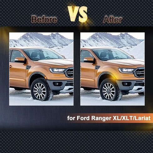 LED Front Fender LED Side Marker Lights Kit for Ford Ranger Lariat XL XLT 2019 2020 2021 2022 2023,Smoked Lens Side Bumper Marker Lamps,2pcs (Yellow) in Kuwait