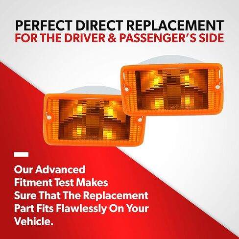 Turn Signal Light For 2001 2002 2003 2004 2005 2006 Jeep Wrangler - Fits Driver Side and Passenger Side of Jeep TJ Wrangler - Side Marker Parking Lights Include Lens and Housing in Saudi Arabia