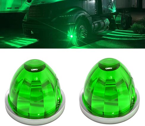 2PCS LED Star Watermelon Marker Lights ，LED Watermelon Light Side Markering Lamp Indicator, Outline Water Melon Side Marker for Kenworth, Peterbilt, Freightliner Trucks (Green) in Kuwait