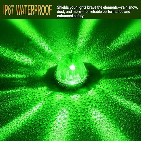 2PCS LED Star Watermelon Marker Lights ，LED Watermelon Light Side Markering Lamp Indicator, Outline Water Melon Side Marker for Kenworth, Peterbilt, Freightliner Trucks (Green) in Saudi Arabia
