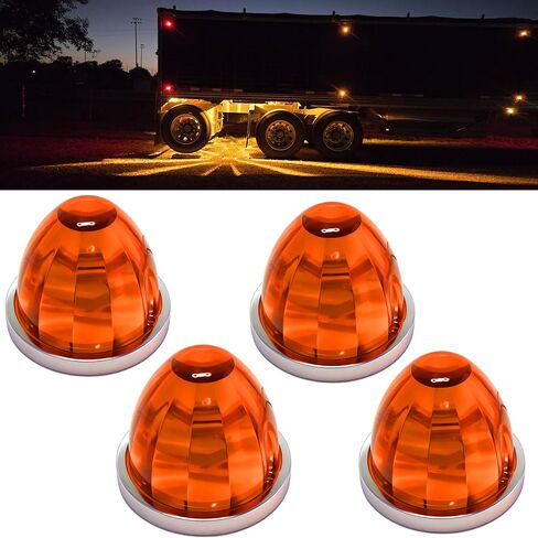 2PCS LED Star Watermelon Marker Lights ，LED Watermelon Light Side Markering Lamp Indicator, Outline Water Melon Side Marker for Kenworth, Peterbilt, Freightliner Trucks (Green) in Saudi Arabia
