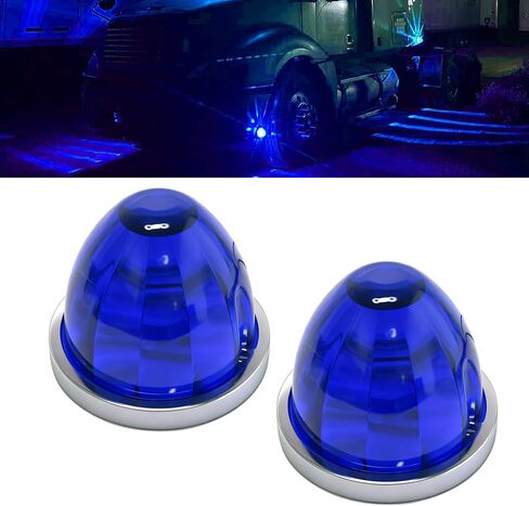 2PCS LED Star Watermelon Marker Lights ，LED Watermelon Light Side Markering Lamp Indicator, Outline Water Melon Side Marker for Kenworth, Peterbilt, Freightliner Trucks (Green) in Saudi Arabia