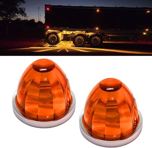 2PCS LED Star Watermelon Marker Lights ，LED Watermelon Light Side Markering Lamp Indicator, Outline Water Melon Side Marker for Kenworth, Peterbilt, Freightliner Trucks (Green) in Saudi Arabia