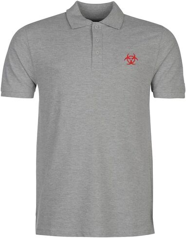 Mens Polo Shirts Biohazard Embroidered Short Sleeve Polo Shirt Cotton Tennis Shirts for Men in Kuwait