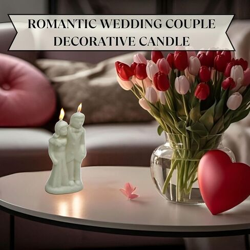 Vrinda® Decorative Candle Erotic Wedding Couple – Couple Art Portrait Candle Mould - Handcrafted Romantic Figurine Candles for Rituals, Couple Spell, Marriage, and Other Special Occasion (White) in Kuwait