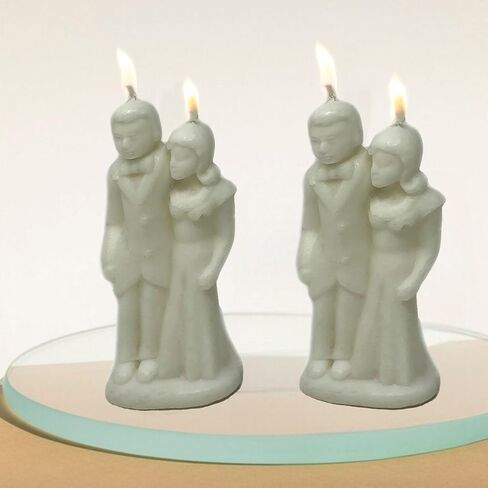 Vrinda® Decorative Candle Erotic Wedding Couple – Couple Art Portrait Candle Mould - Handcrafted Romantic Figurine Candles for Rituals, Couple Spell, Marriage, and Other Special Occasion (White) in Kuwait
