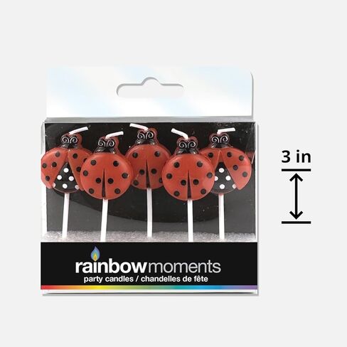 Ladybug Birthday Candles for Cakes & Cupcakes – 5-Pack Cute Paraffin Wax Party Candles – Fun Cake Topper Decorations for Kids’ Birthdays, Garden Parties & Baby Showers in Saudi Arabia