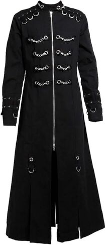 Darkrock MEN BLACK HELLRAISER GOTH PUNK PINHEAD VAMPIRE JACKET TRENCH COAT / معطف شتوي أسود in Saudi Arabia