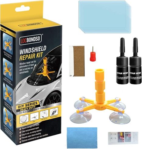 مجموعة إصلاح الزجاج الأمامي، راتنج وحقنة ضغط مطورة سريعة المعالجة، إصلاح زجاج السيارات سريع الإصلاح للرقائق والشقوق والأضرار التي تسببها النجوم والثور، إصلاح الزجاج الأمامي للسيارة طويل الأمد in Kuwait