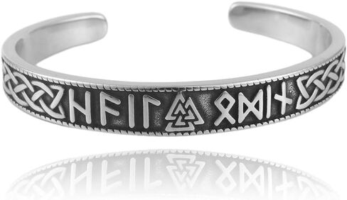 TURTLEDOVE Viking Rune Valknut Bangle, Celtic Knot Bracelet, Norse Pagans Jewelry of Amulet in Saudi Arabia