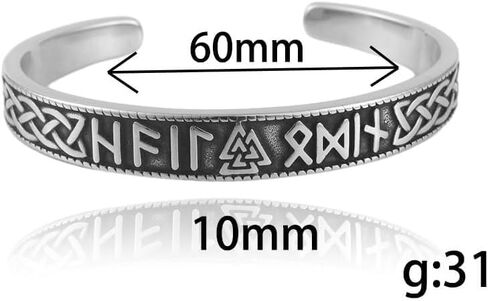 TURTLEDOVE Viking Rune Valknut Bangle, Celtic Knot Bracelet, Norse Pagans Jewelry of Amulet in Saudi Arabia
