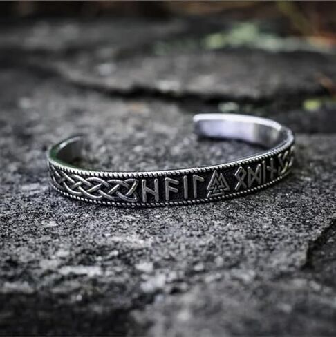 TURTLEDOVE Viking Rune Valknut Bangle, Celtic Knot Bracelet, Norse Pagans Jewelry of Amulet in Saudi Arabia