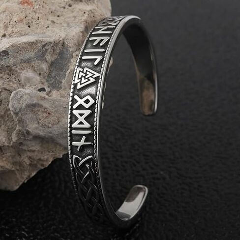 TURTLEDOVE Viking Rune Valknut Bangle, Celtic Knot Bracelet, Norse Pagans Jewelry of Amulet in Saudi Arabia