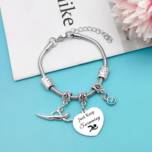 Mxrymvu Swimming Gift for Women Bracelet Swim Lover Gifts Inspirational Jewelry for Swimmer Bracelet Swimming Team Gifts Swimmer Jewelry for Teacher Coach Christmas Birthday Graduation Present in Saudi Arabia