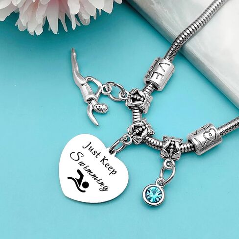 Mxrymvu Swimming Gift for Women Bracelet Swim Lover Gifts Inspirational Jewelry for Swimmer Bracelet Swimming Team Gifts Swimmer Jewelry for Teacher Coach Christmas Birthday Graduation Present in Saudi Arabia