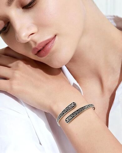 Vinatage 14K Gold Plated Cuff Bracelet - Boho Adjustable Cuff with Floral Pattern, Stackable Bracelet Bangle for Women in Saudi Arabia