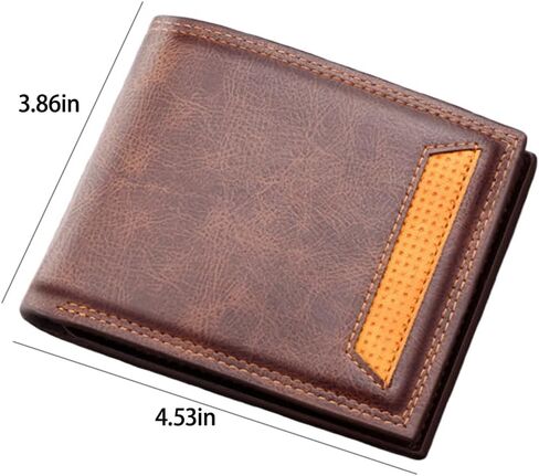 Bifold Leather Wallets For Men, Soft Leather Slim Wallet with ID Window, Gifts for Teenagers Husband Father at Birthday Anniversary (Black) in Saudi Arabia