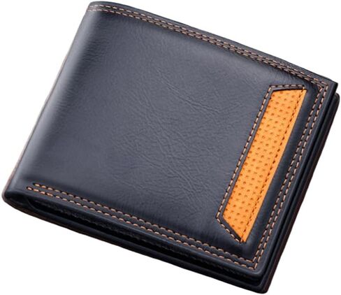 Bifold Leather Wallets For Men, Soft Leather Slim Wallet with ID Window, Gifts for Teenagers Husband Father at Birthday Anniversary (Black) in Saudi Arabia