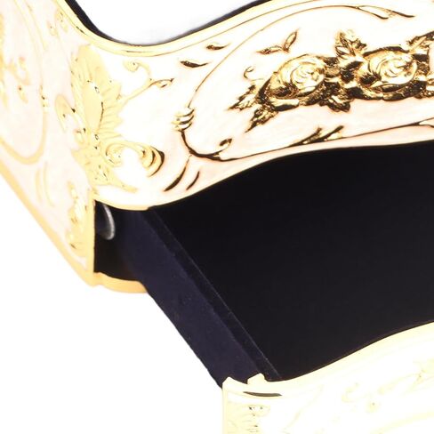 Vintage Jewelry Box, 3 Layers Small Trinket Box with Handle, Rectangular Trinket Organizer Storage Box Treasure Chest Box Jewelry Decorative Box Jewelry Box Gift Box Case (White) in Saudi Arabia