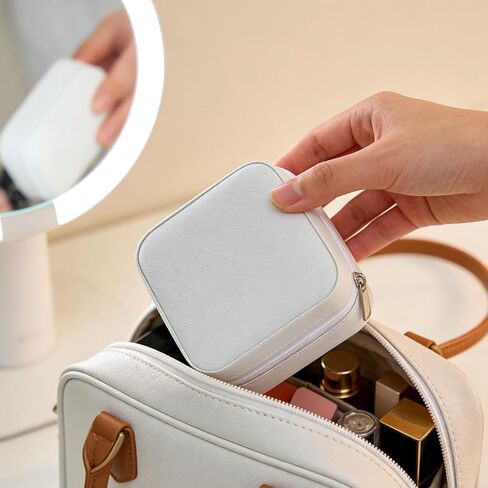 14 عبوة من صناديق مجوهرات السفر الصغيرة البيضاء - منظمات صغيرة محمولة من جلد البولي يوريثان مع فواصل، صناديق هدايا مقترحة لوصيفات العروس للخواتم والقلائد والأقراط in Kuwait