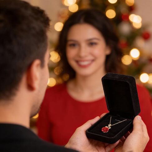 Yolev Velvet Necklace Gift Boxes Black Pendant Box for Jewelry Gifts Small Jewelry Gift Box Storage Display Case for Necklace Wedding Engagement Birthday Anniversary Valentine's Day in Saudi Arabia