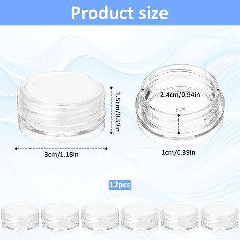 12 PCS Small Display Case, Round Small Loose Diamond Gemstone Display Box Bead Storage Container Round Jewelry Show Box Plastic Crystal Show Case Container Holder with Clear Top Lid and Sponge in Saudi Arabia