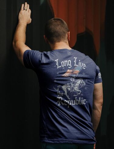 Nine Line Long Live The Republic America's 250th Anniversary T-Shirt, Patriotic USA Mens Graphic Shirt, Made in USA in Kuwait