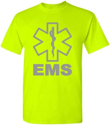 Cold Harbor EMS High Visibility Cotton Unisex T-Shirt Mens Womens Police Staff Security Emergency Hi Vis Safety Tee in Saudi Arabia